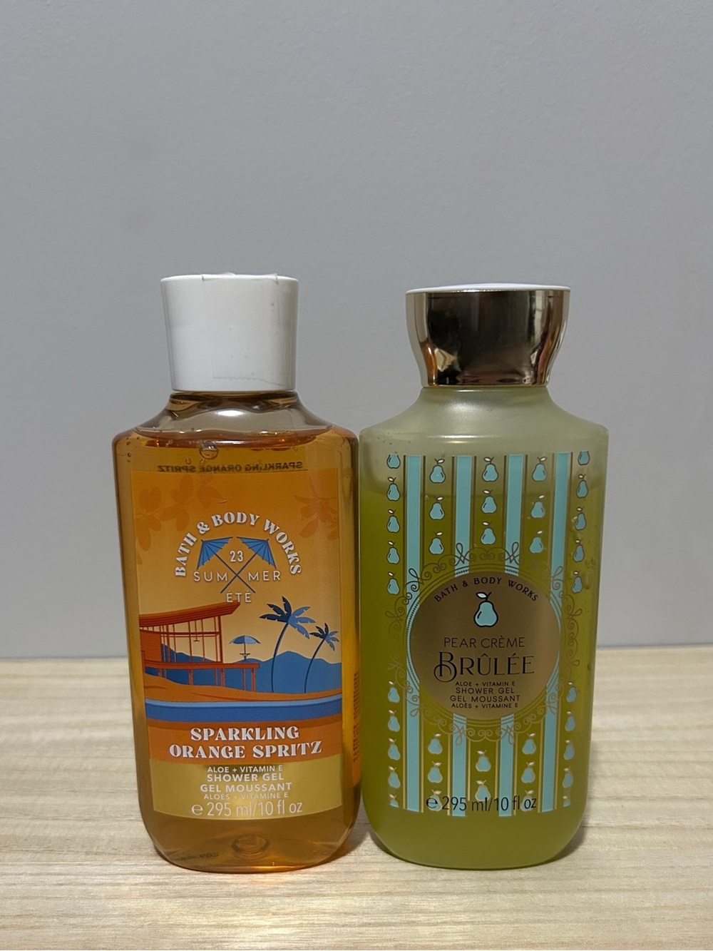NEW Bath & Body Works Sparkling Orange Spritz + Pear Crème Brûlée Shower Gel